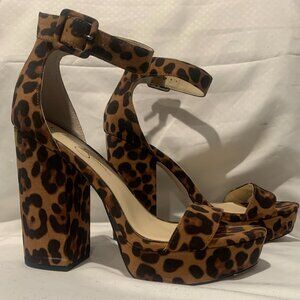 Jessica Simpson Maxi Leopard Chucky 5 inch Heels